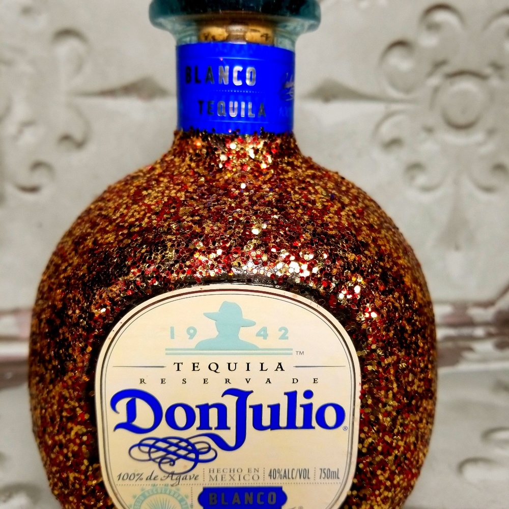 Empty Upscaled Glitter Don Julio Alcohol Bottle